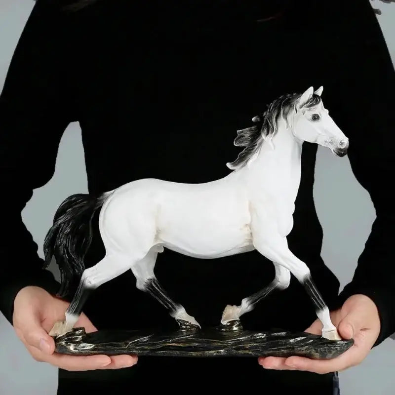 Elegant horse resin statue set living room decor