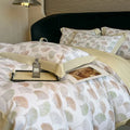 Elegant ivory floral eucalyptus fiber bedding set bedroom decor