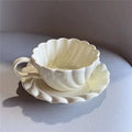 Elegant lace ceramic coffee cup and saucer set white & mint dining room