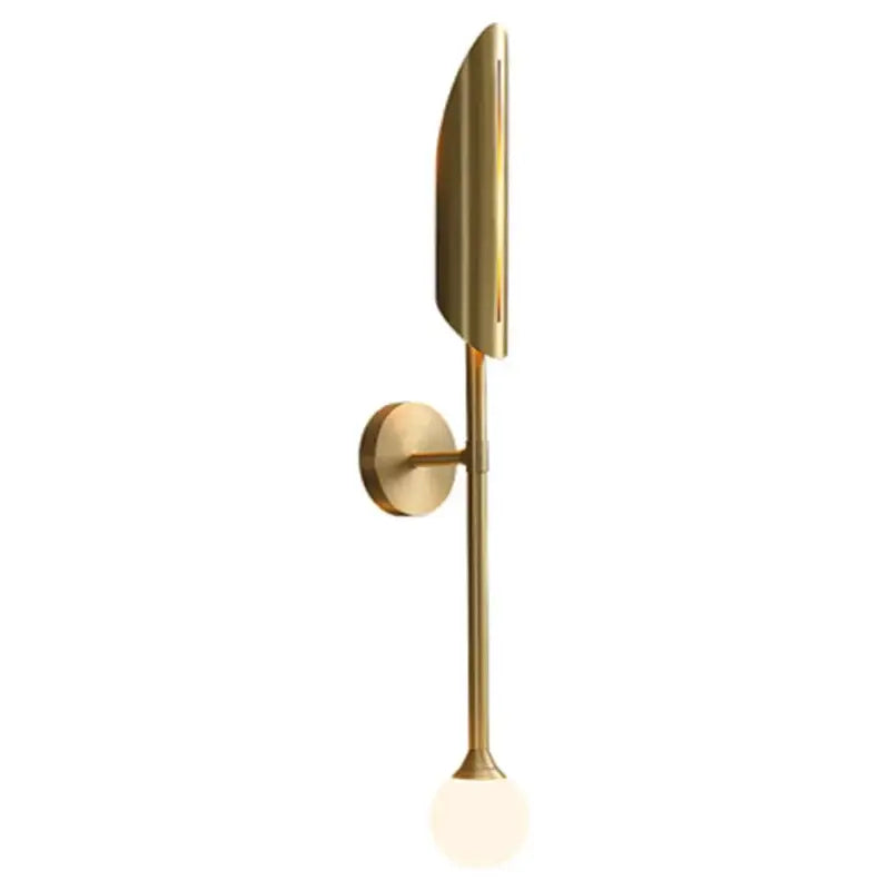 Elegant modern gold wall lamp bedroom sconce with frosted glass bulb
