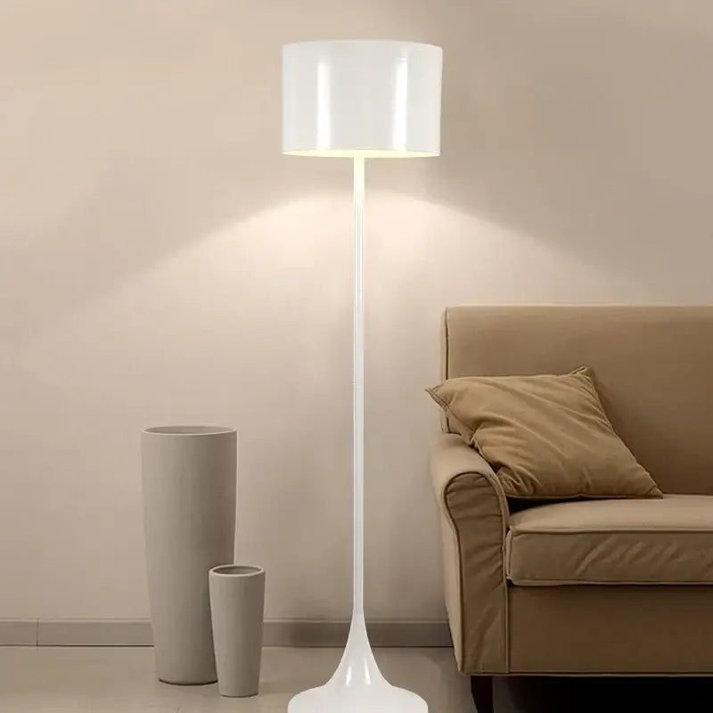 Elegant mushroom black floor lamp living room warm glow interior