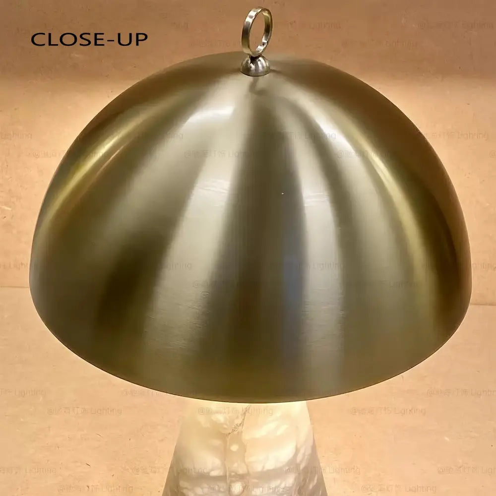 Elegant natural marble table lamp white & brass bedroom light