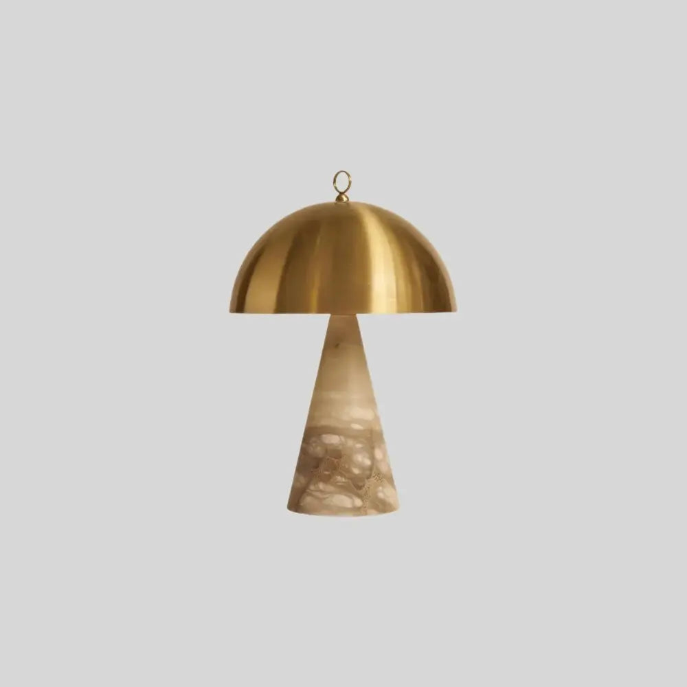 Elegant natural marble table lamp white & brass bedroom light