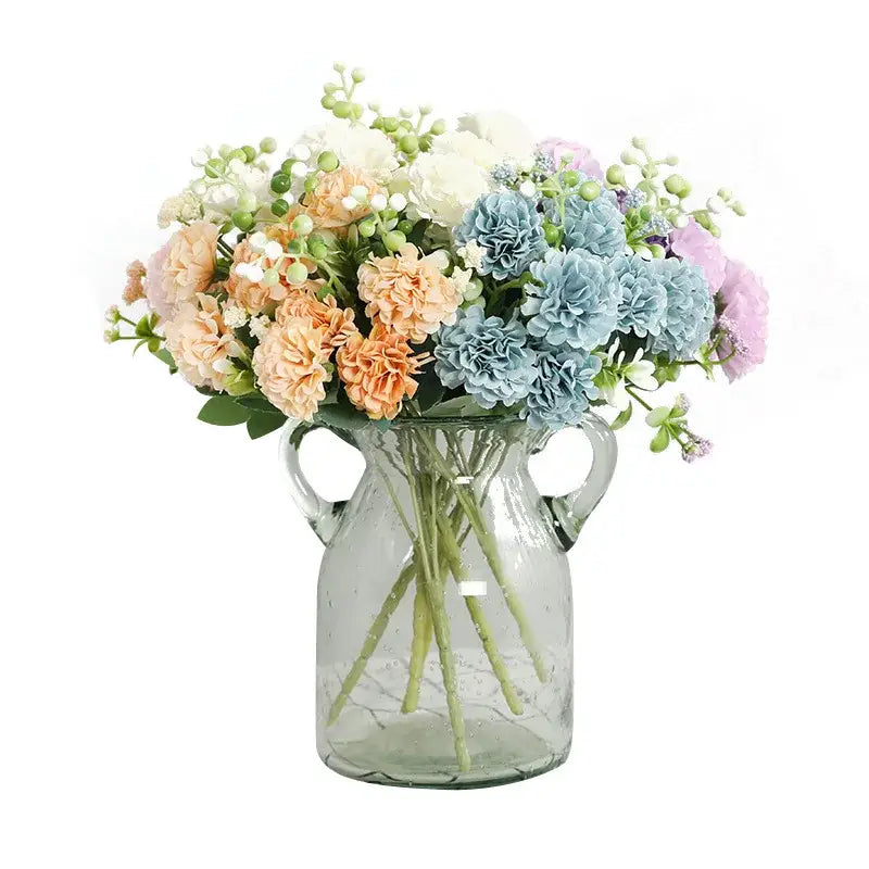 Elegant pink hydrangea decorbites daisy bouquet living room decor