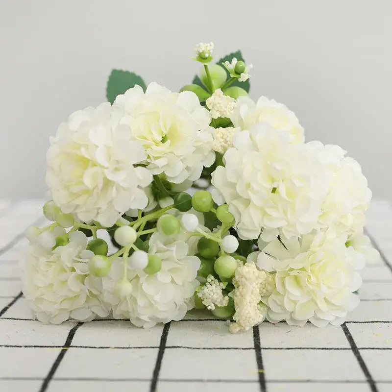 Elegant pink hydrangea decorbites daisy bouquet living room decor