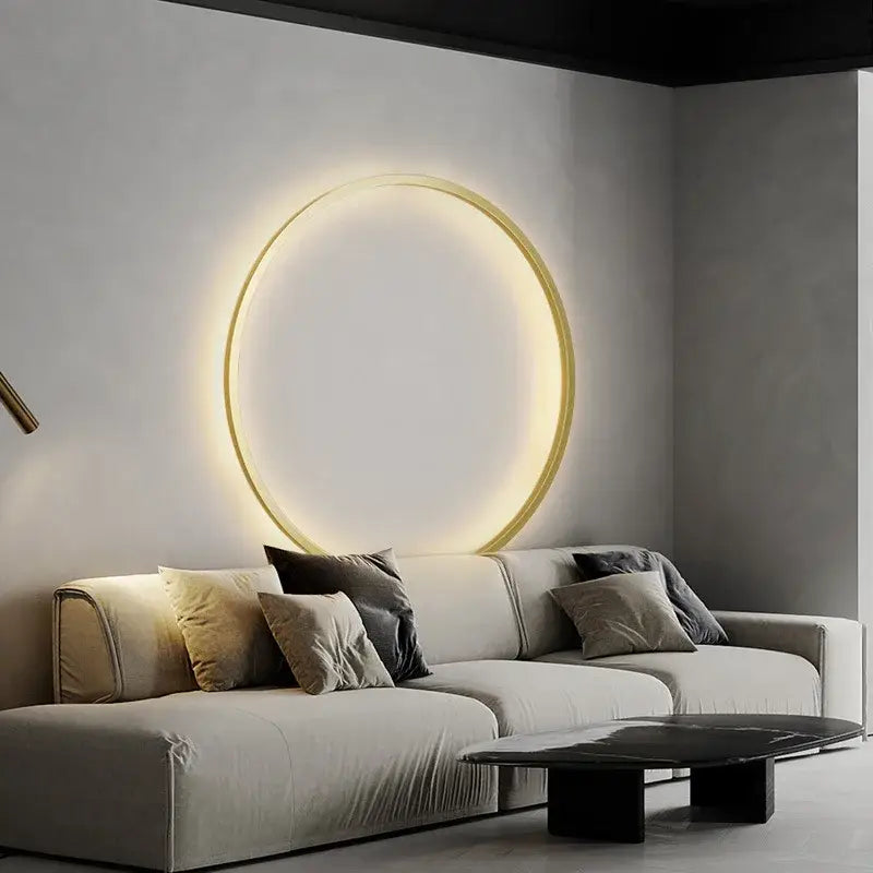 Elegant round gold wall sconces for bedroom indoor lighting