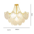 Elegant shell pearl chain chandelier dining room gold metal light