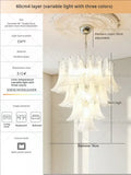 Elegant white glass petal chandelier staircase crystal light