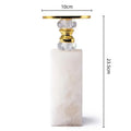 Elegant white & gold marble candle holder crystal dining room decor