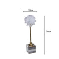 Elegant white organza flower glass craft hyalinite sculpture living room