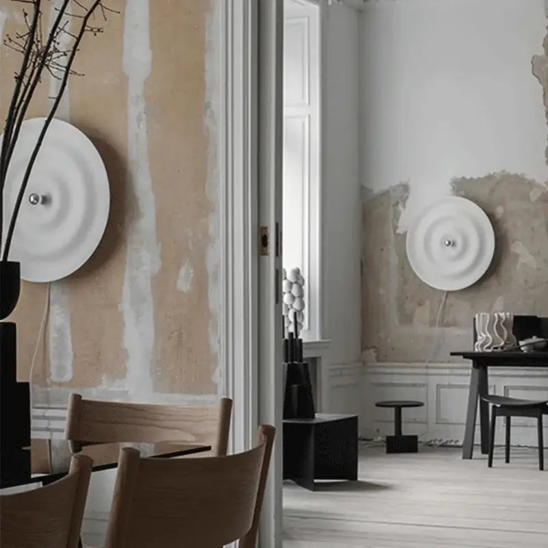 Elegant white ripple led wall sconce bedroom decor light