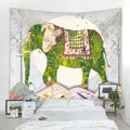 Elephant tarot psychedelic tapestry red & teal yoga room wall art