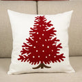 Embroidered christmas tree red & green cushion cover living room