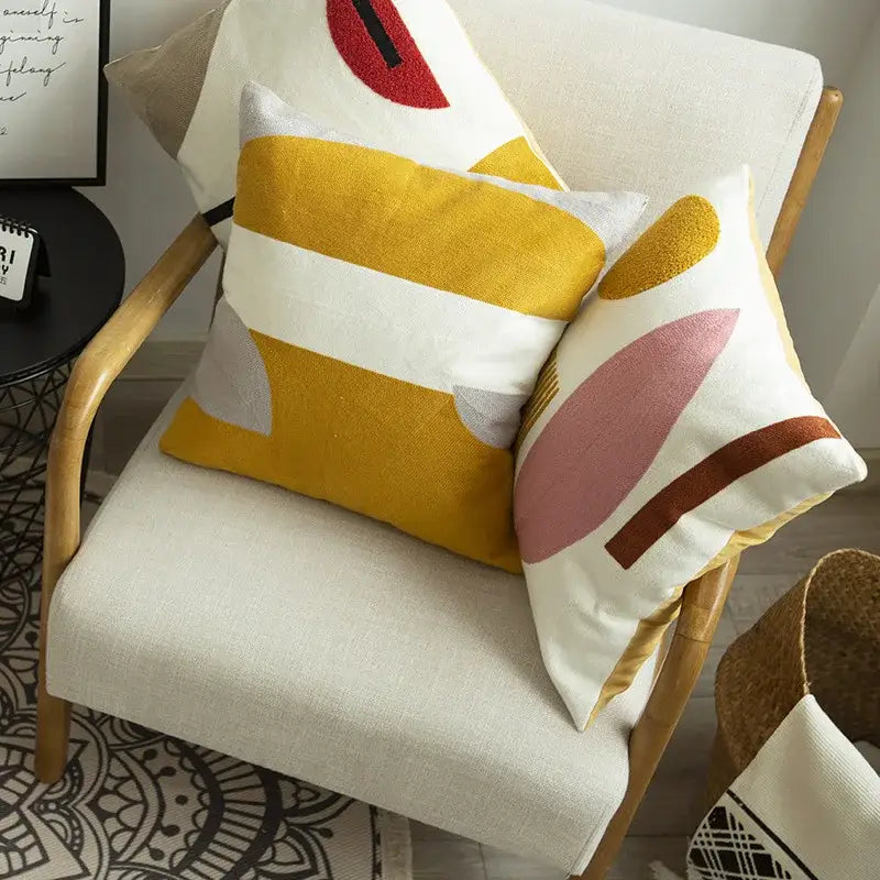 Embroidered cushion cover set of 4 colors living room decor