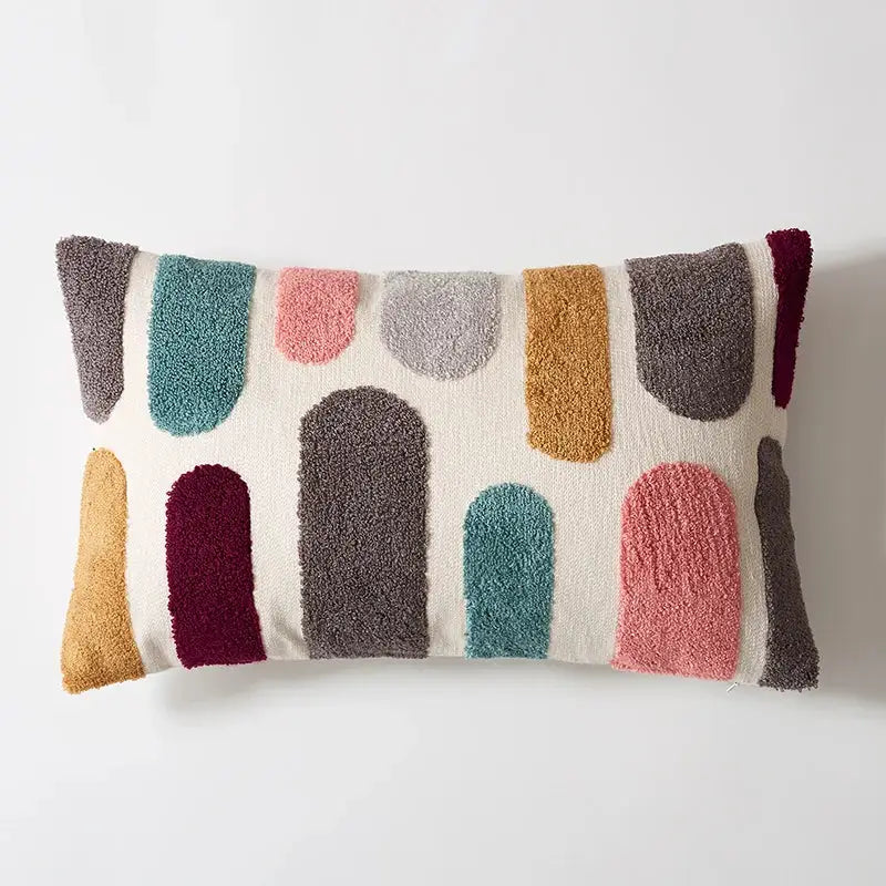 Embroidered floral dot pillow cover for living room home decor