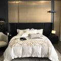 Embroidered white egyptian cotton bedding set bedroom duvet cover