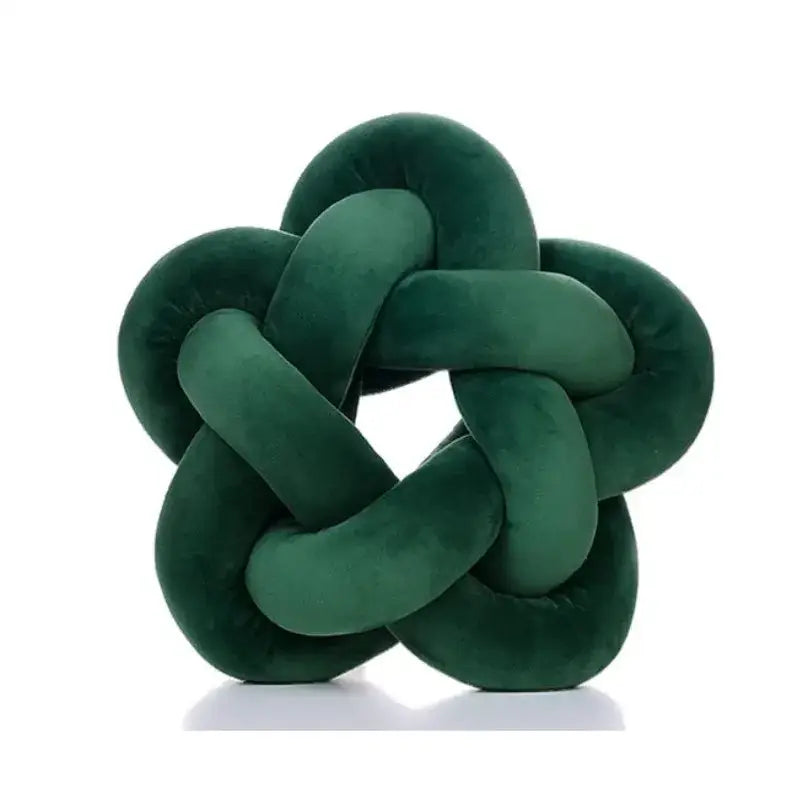 Emerald green star knotted lumbar cushion bedroom velvet pillow