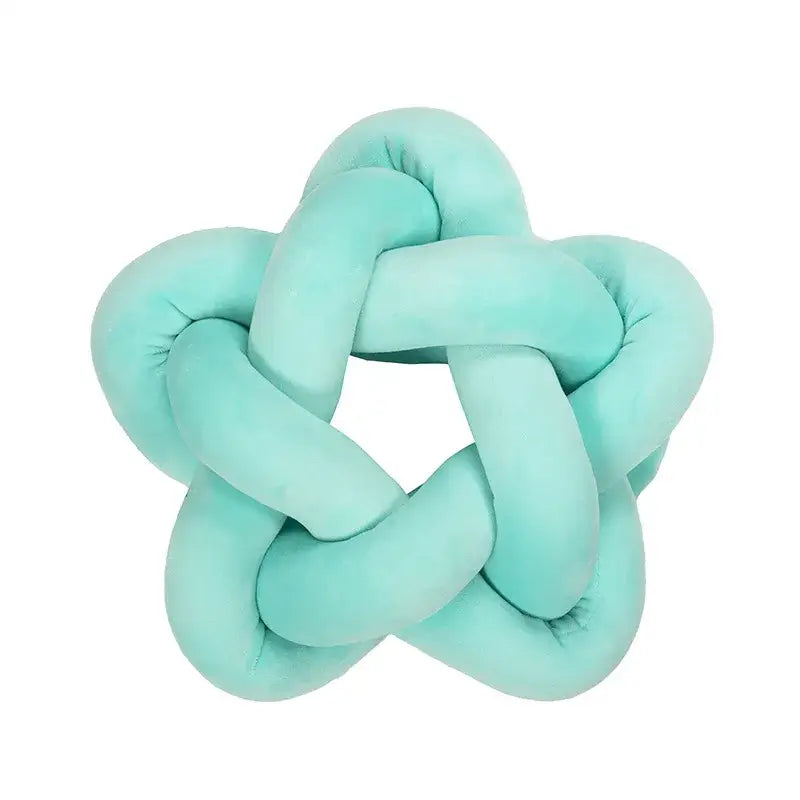 Emerald green star knotted lumbar cushion bedroom velvet pillow