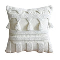 Ethnic tufted cushion case cream and white living room pillow cover