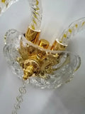 European gold crystal wall lamp bedroom candle sconce