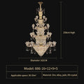 European gold duplex european crystal chandelier staircase light