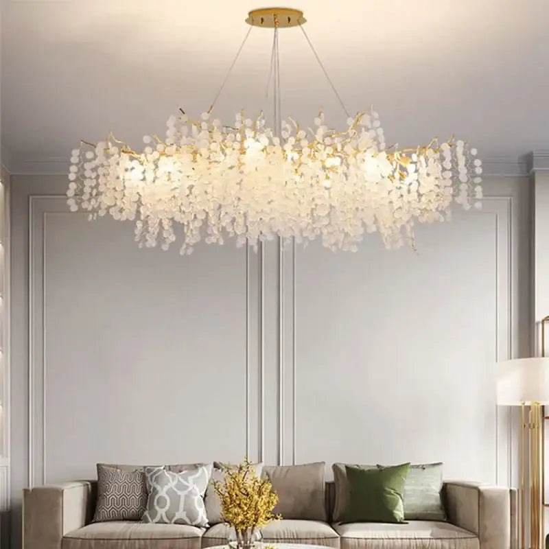 European style gold tree branch chandelier dining room crystal light