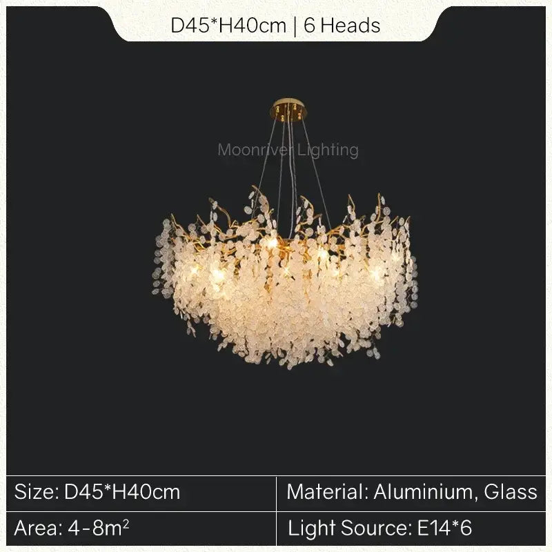 European style gold tree branch chandelier dining room crystal light