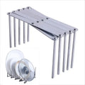 Expandable black stainless steel dish drying holder kitchen rack