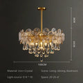 Exquisite golden fan crystal chandelier for living room spaces
