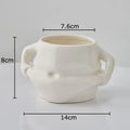 Festive white santa claus ceramic mug set dining room soup bowl