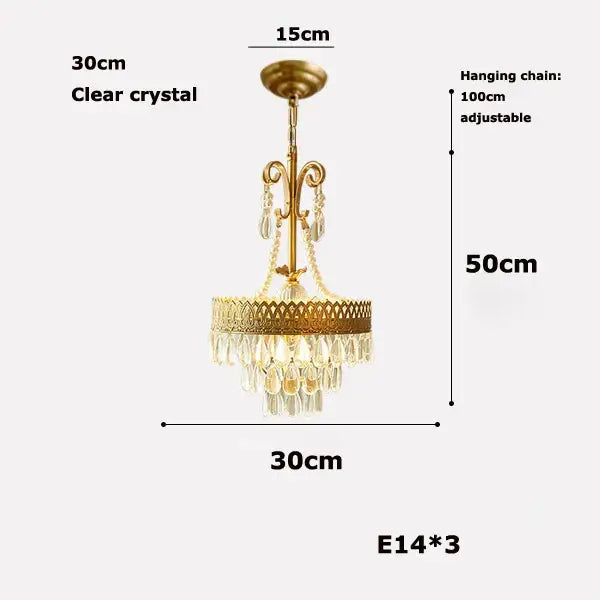 Filigree gold crystal led ceiling chandelier for dining room
