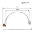 Flexible white & gold e27 base extension adaptor living room lamp accessory