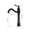 Floral black ceramics sink and brass faucet bathroom basin set