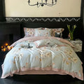 Floral cream & caramel egyptian cotton bedding set bedroom duvet cover