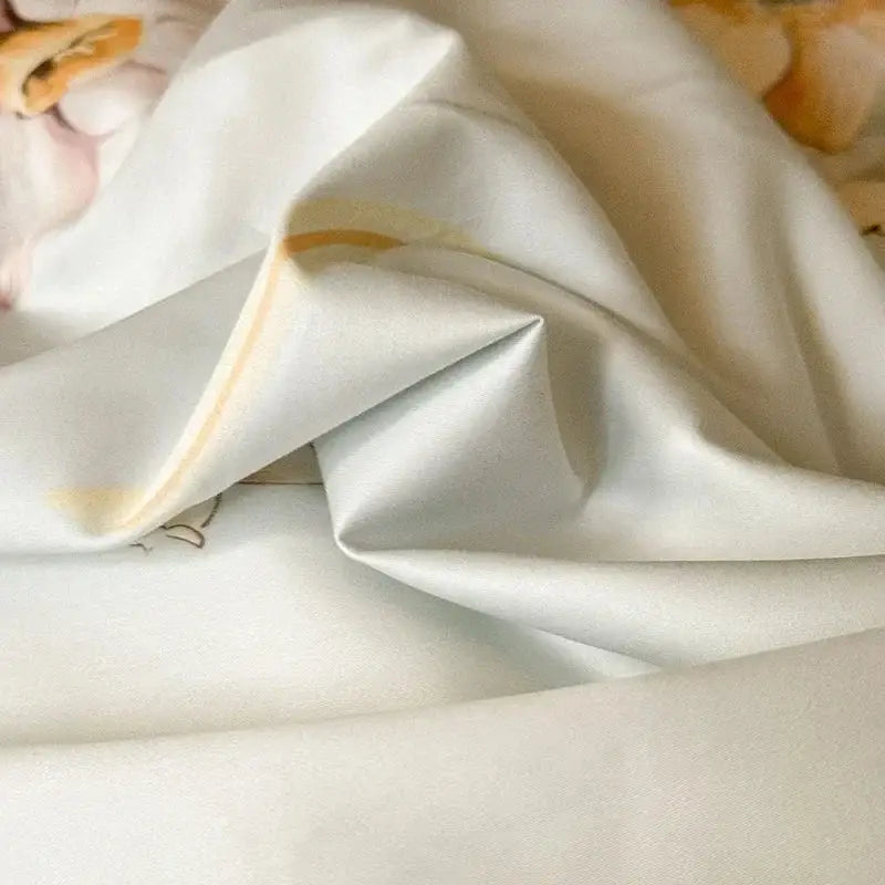 Floral cream & caramel egyptian cotton bedding set bedroom duvet cover