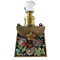 Floral enamel perfume bottles with crystal stopper bedroom decor