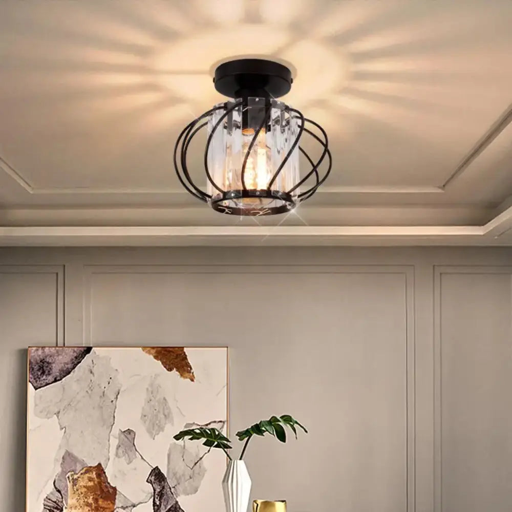 Floral gold glass crystal led ceiling chandelier for living room