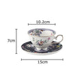 Floral pattern ceramic cup and saucer set – dining room porcelain