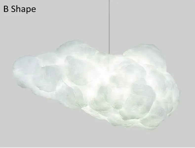 Fluffy white cloud ceiling chandelier bedroom pendant light