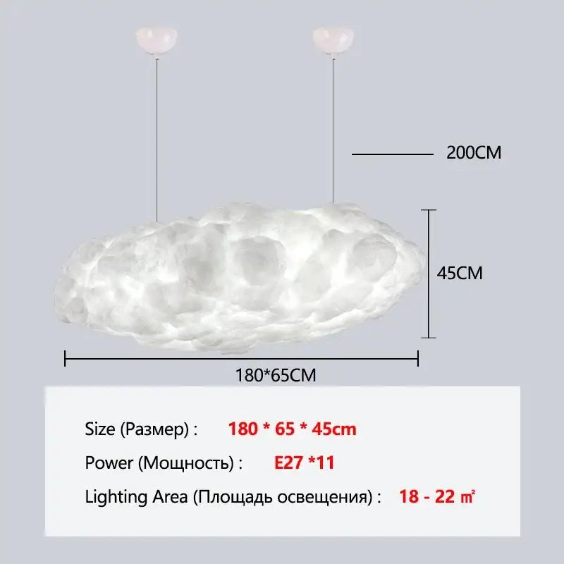 Fluffy white cloud chandelier dining room pendant light