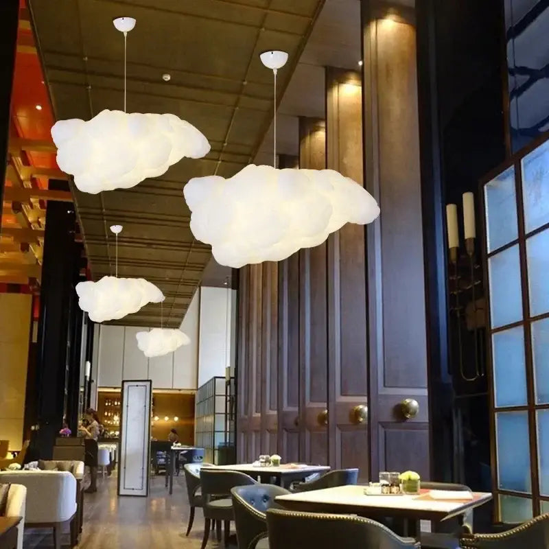 Fluffy white cloud chandelier dining room pendant light