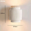 Fluted cream white led wall lamp for bedroom decor