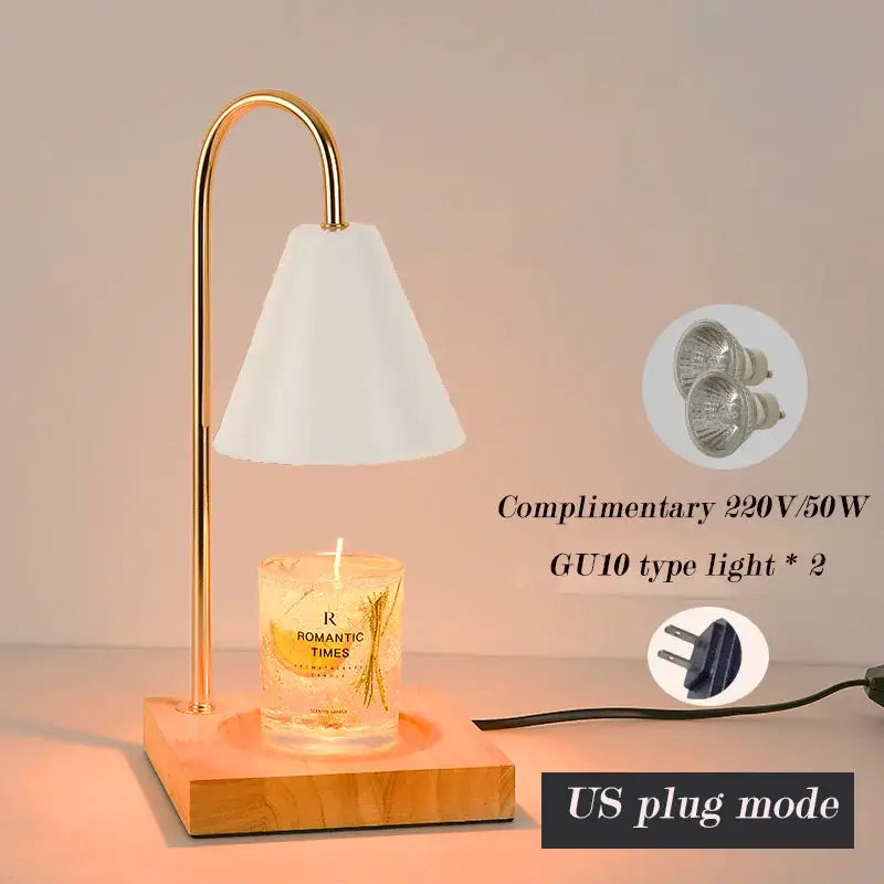 Fluted glass gold wax melting candle warmer bedroom decor
