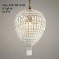 French balloon crystal pendant light for luxury living room