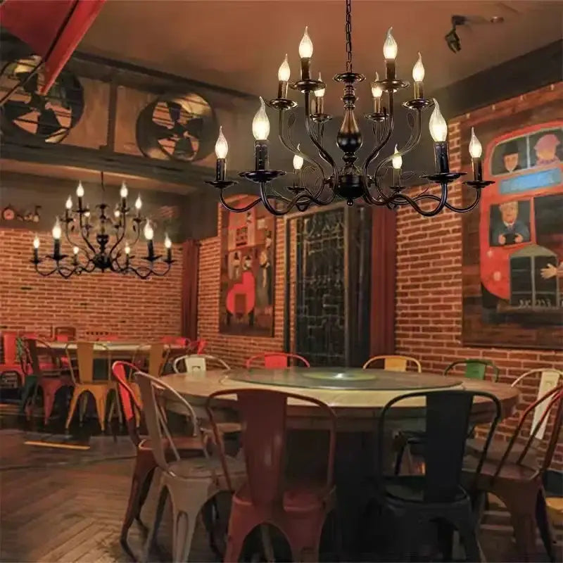 French candle chandelier antique bronze dining room lighting