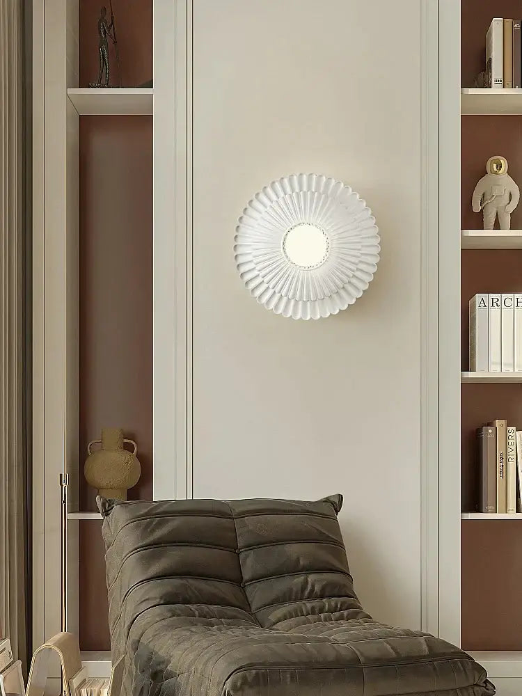 French cream wind sunburst wall lamp for bedroom decorbites french cream