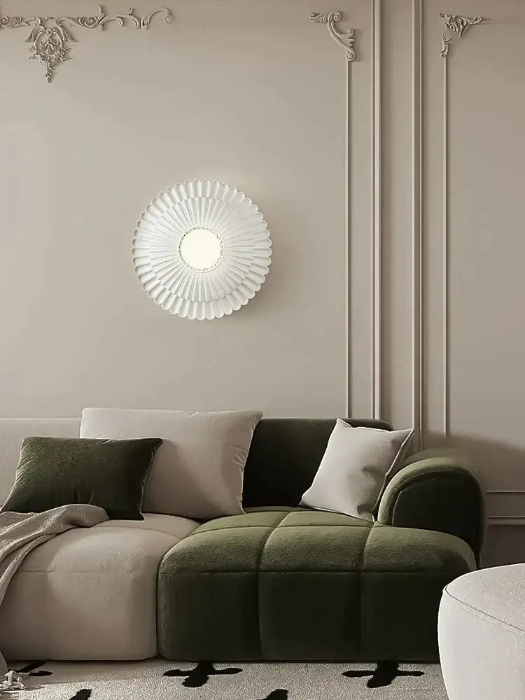 French cream wind sunburst wall lamp for bedroom decorbites french cream