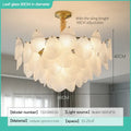 French luxury cream leaf glass chandelier living room light