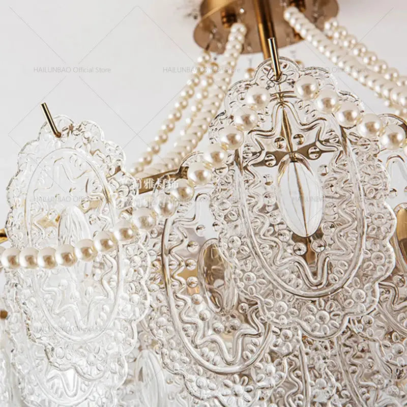 French luxury decorbites cream crystal chandelier living room light