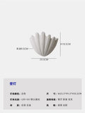 French medieval white shell wall lamp for bedroom ribbed gypsum light